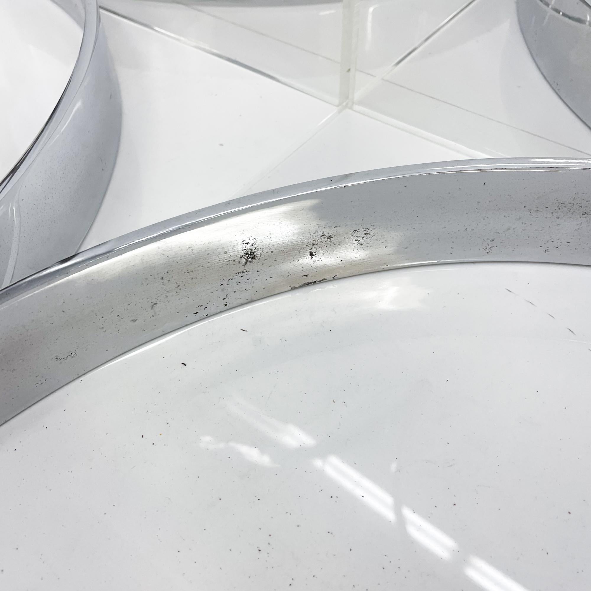Modern 1980s Alessandro Albrizzi Dining Table Base Chrome Lucite Italy For Sale