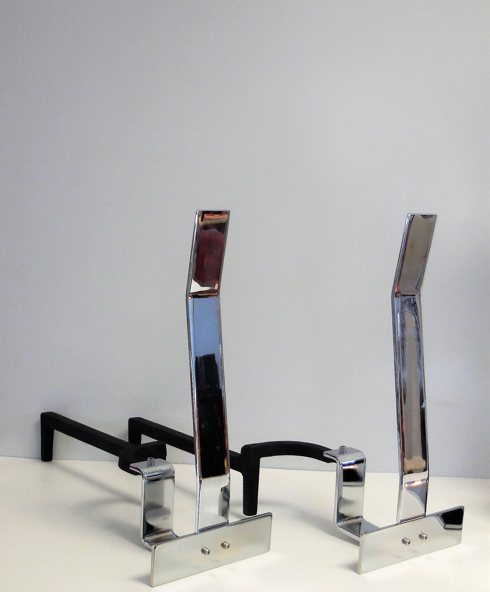 English Alessandro Albrizzi Fireplace Set, Tools, Andirons and Log Holder, 1970s