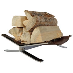 Alessandro Albrizzi Leather and Chrome Wood Rack