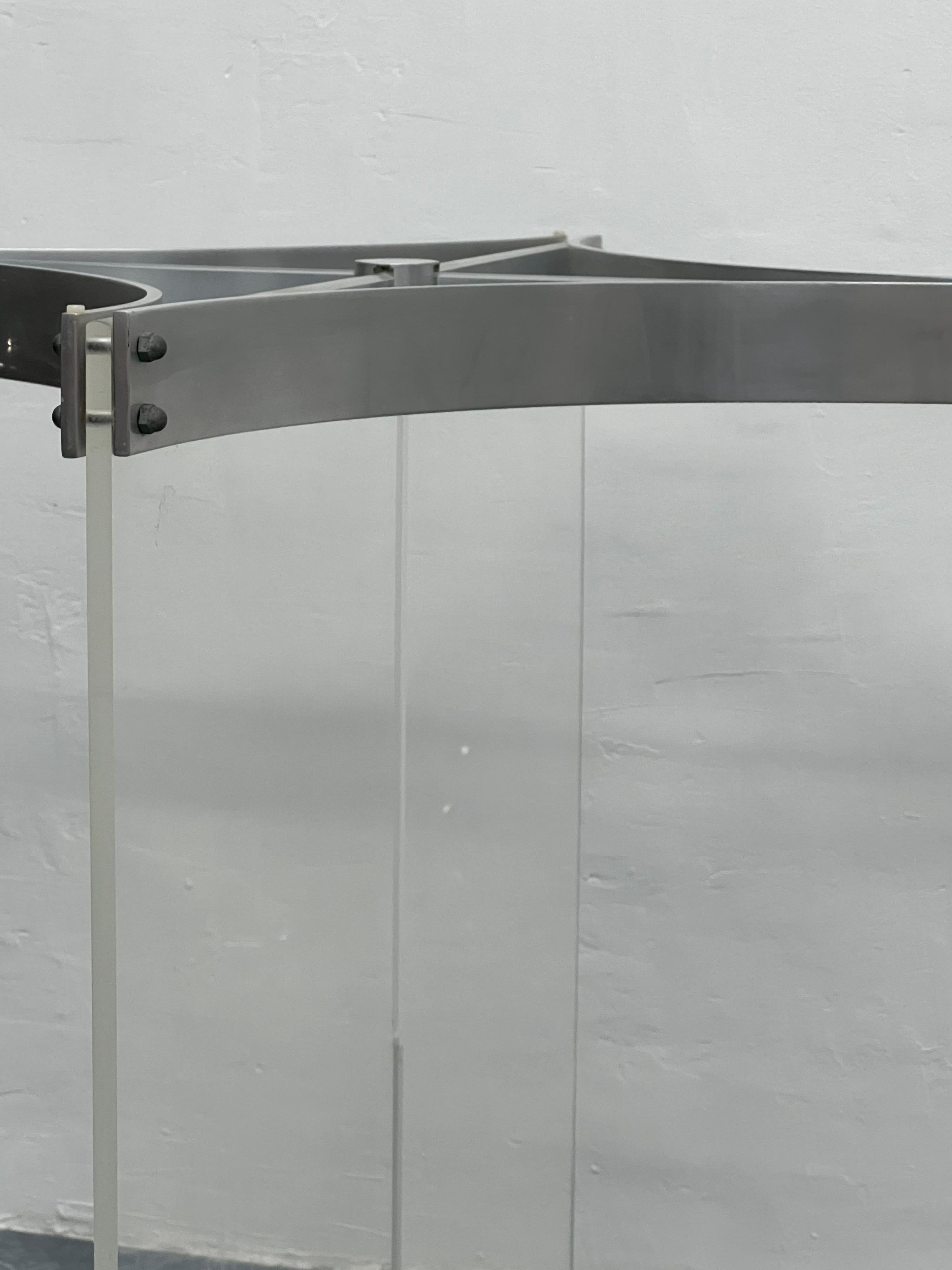 Alessandro Albrizzi Lucite and Aluminum Dining Table Base 4