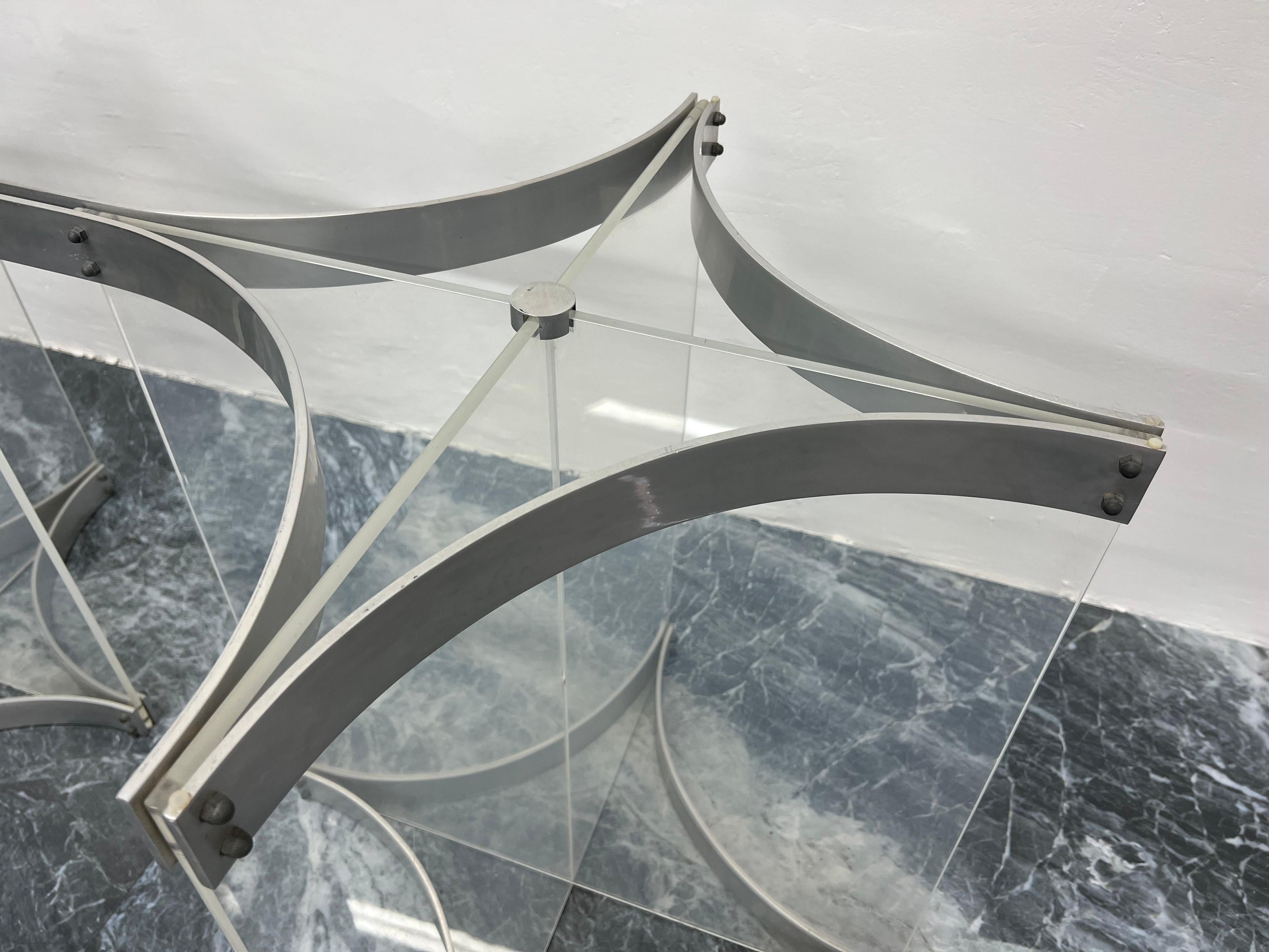 Alessandro Albrizzi Lucite and Aluminum Dining Table Base 6