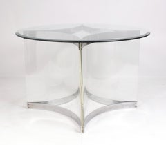 Alessandro Albrizzi Lucite and Chrome Dining Table Italy circa 1970s