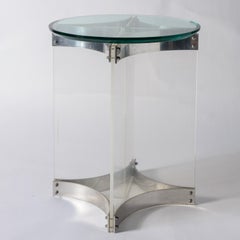 Alessandro Albrizzi Lucite and Chrome Side Table