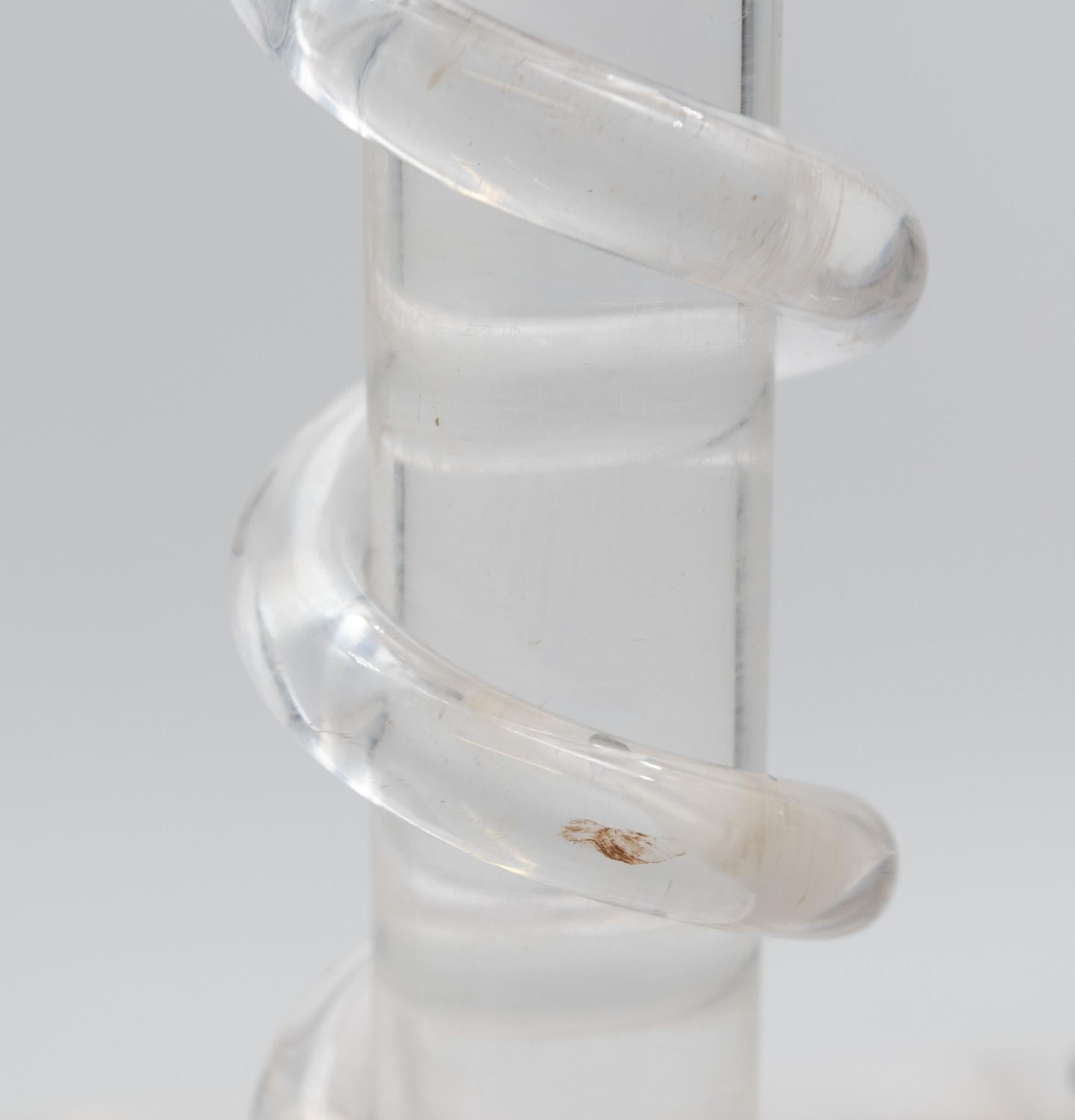 Alessandro Albrizzi Lucite & Brass Serpent Snake Candlesticks 1970s For Sale 3