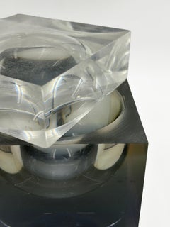 Alessandro Albrizzi Lucite Cube, Italy 1970s