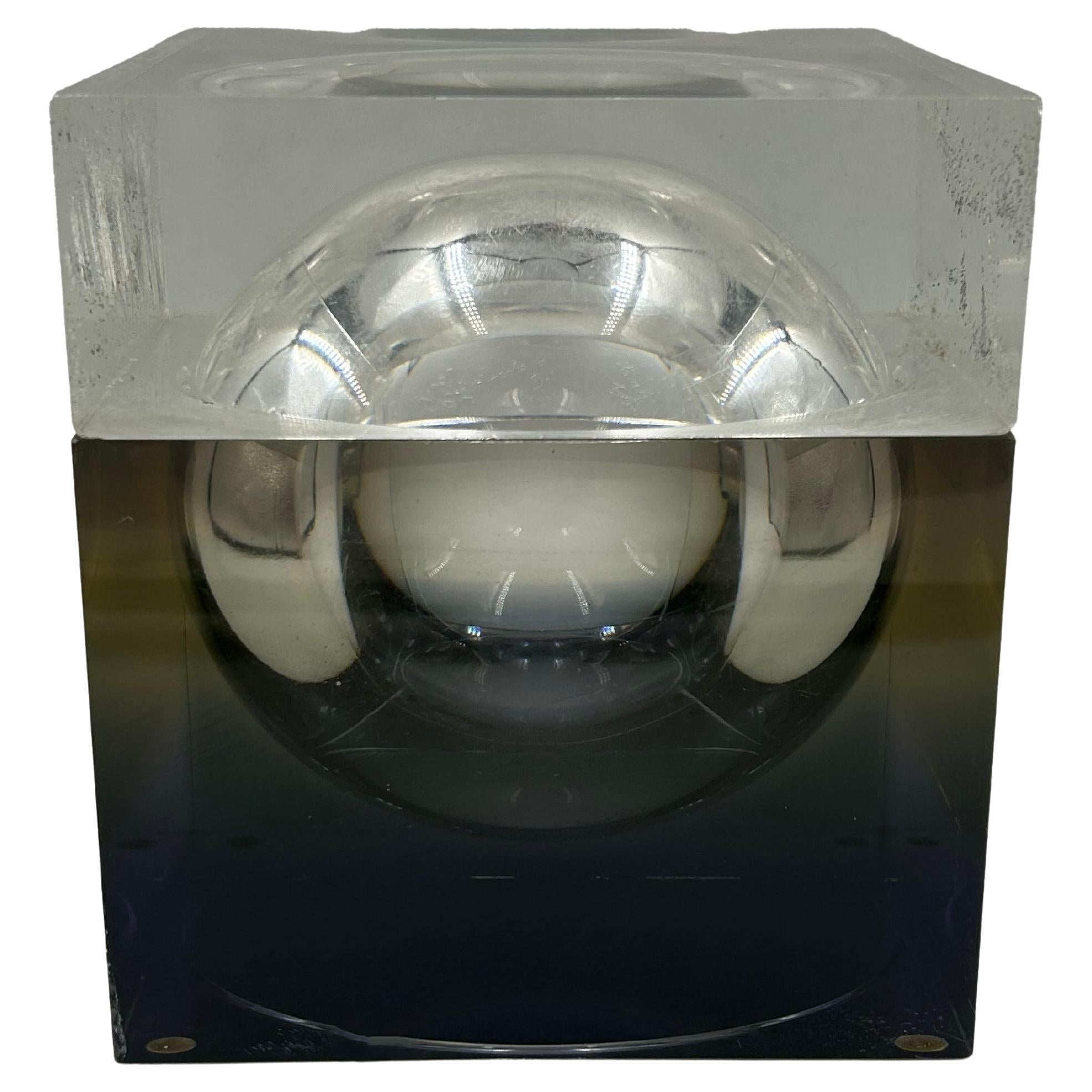Alessandro Albrizzi Lucite Cube, Italy 1970s