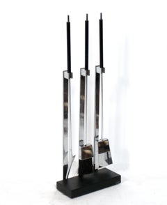 Alessandro Albrizzi Modernist Chrome Fire Tools