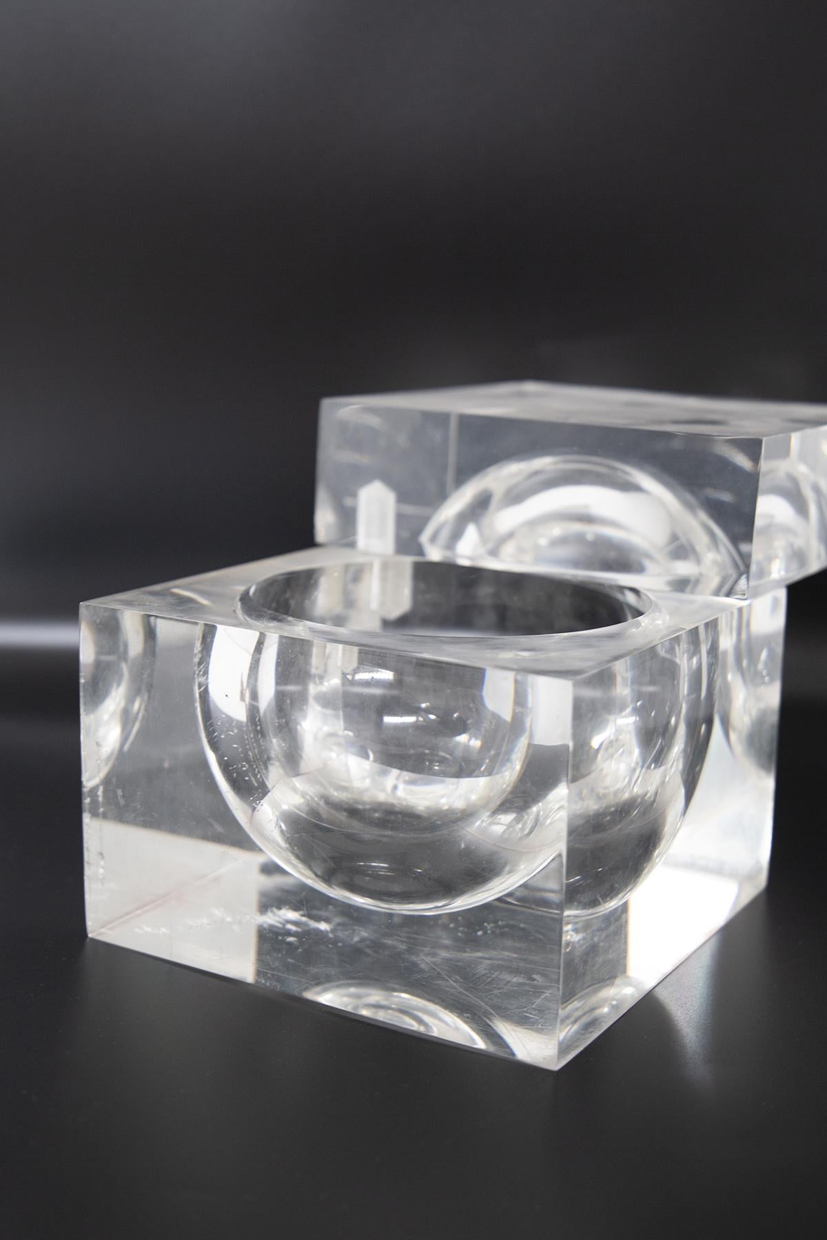 Acrylic Alessandro Albrizzi Modernist Lucite Object Holder Cube