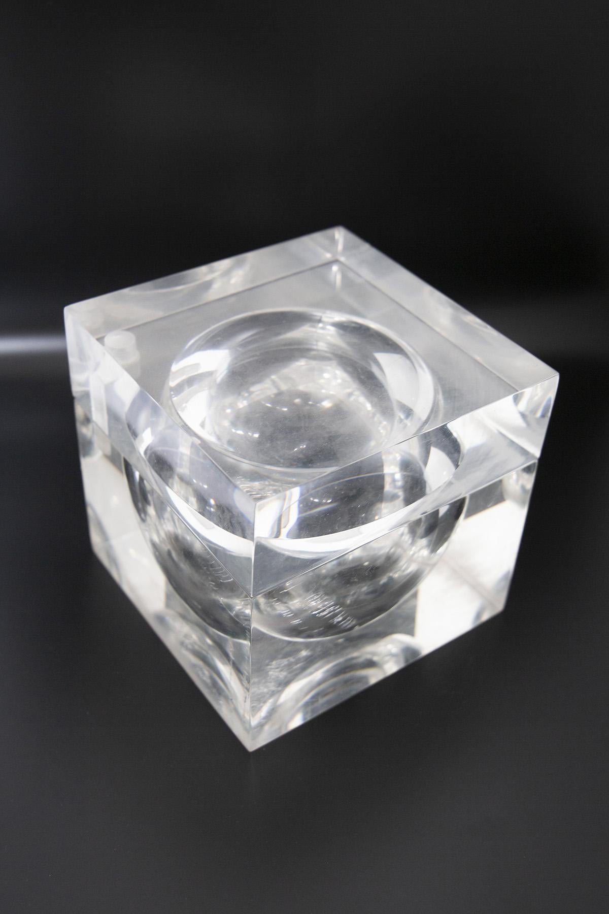Alessandro Albrizzi Modernist Lucite Object Holder Cube 1