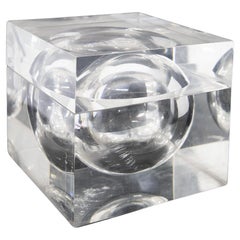Alessandro Albrizzi Modernist Lucite Object Holder Cube