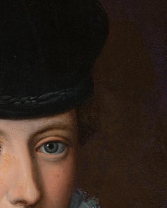 Alessandro Allori, Estudio. Dama con sombrero de terciopelo negro. Escuela Florentina. xVI