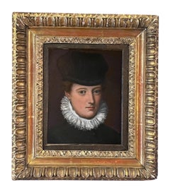 Alessandro Allori, Estudio. Dama con sombrero de terciopelo negro. Escuela Florentina. xVI