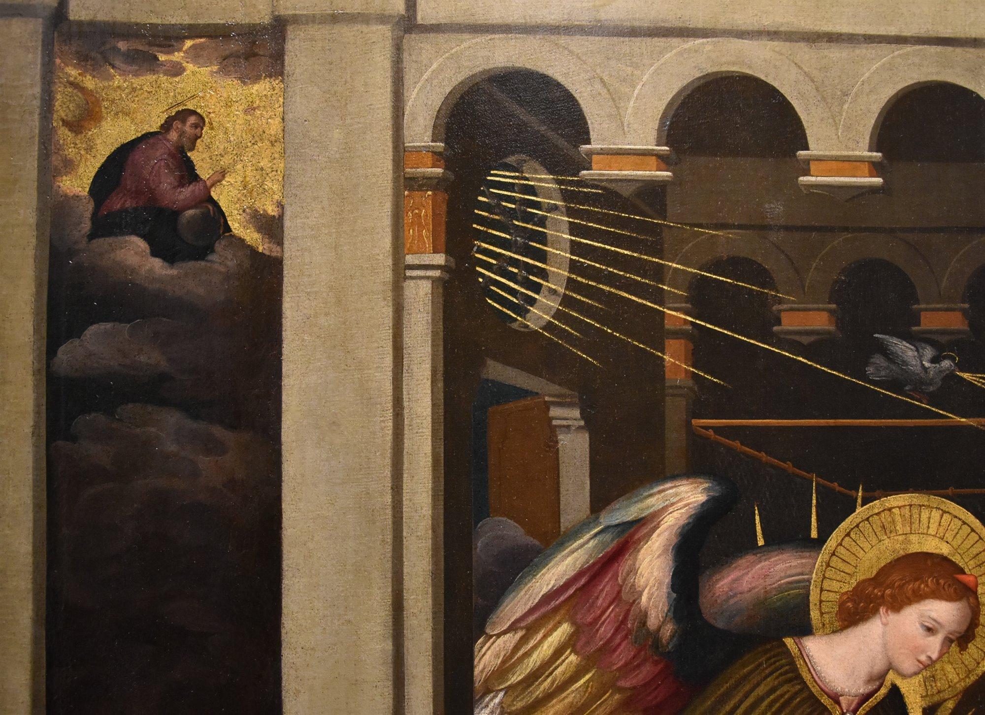 Verkündigung Allori Gemälde 17. Jahrhundert Öl auf Leinwand Alter Meister Religiöses Italien im Angebot 5