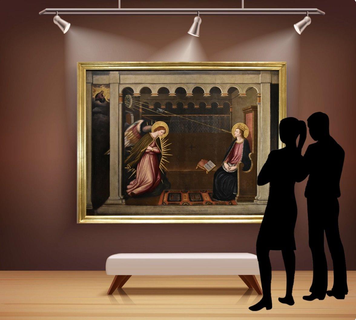 Verkündigung Allori Gemälde 17. Jahrhundert Öl auf Leinwand Alter Meister Religiöses Italien im Angebot 8