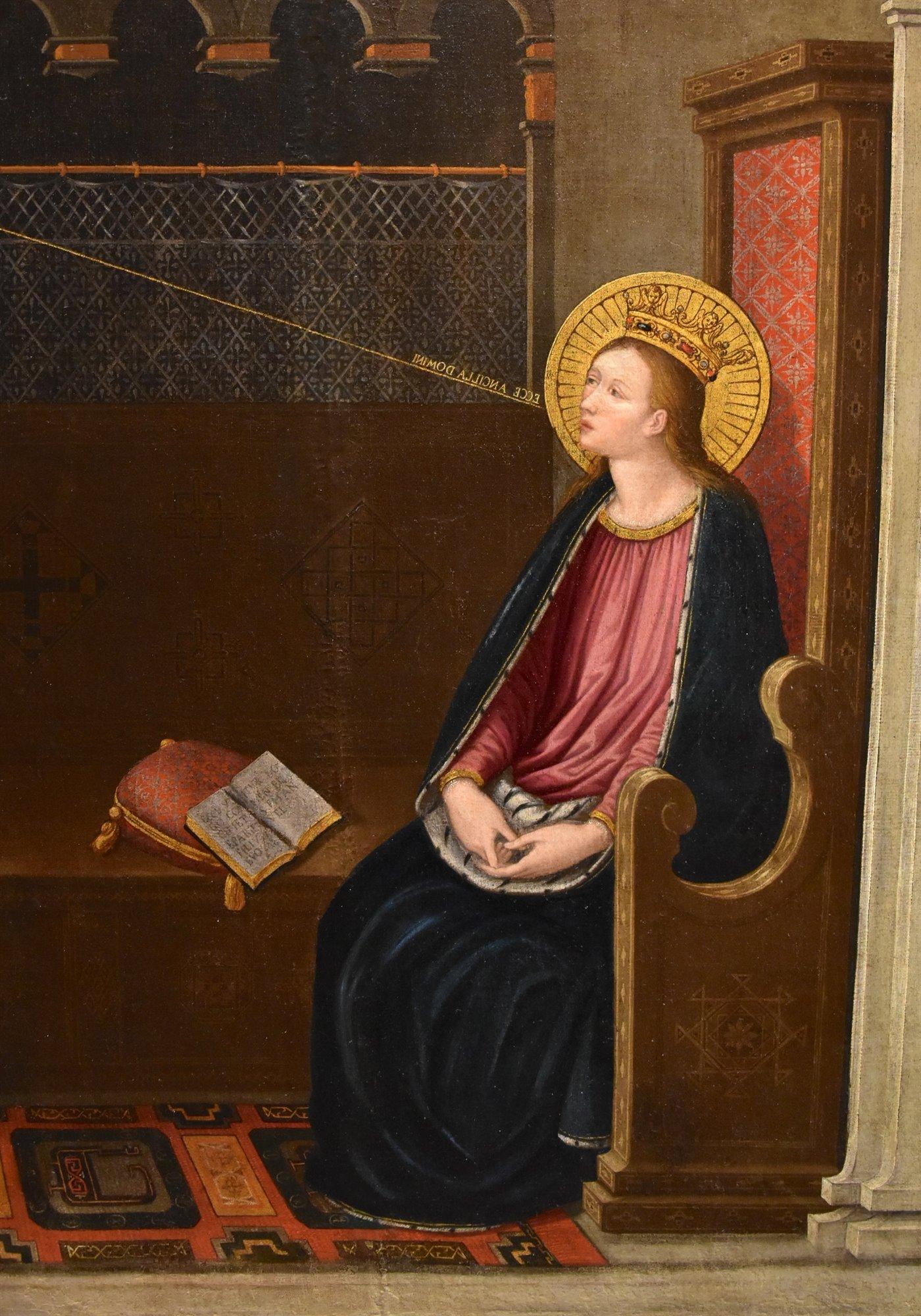 Verkündigung Allori Gemälde 17. Jahrhundert Öl auf Leinwand Alter Meister Religiöses Italien im Angebot 1