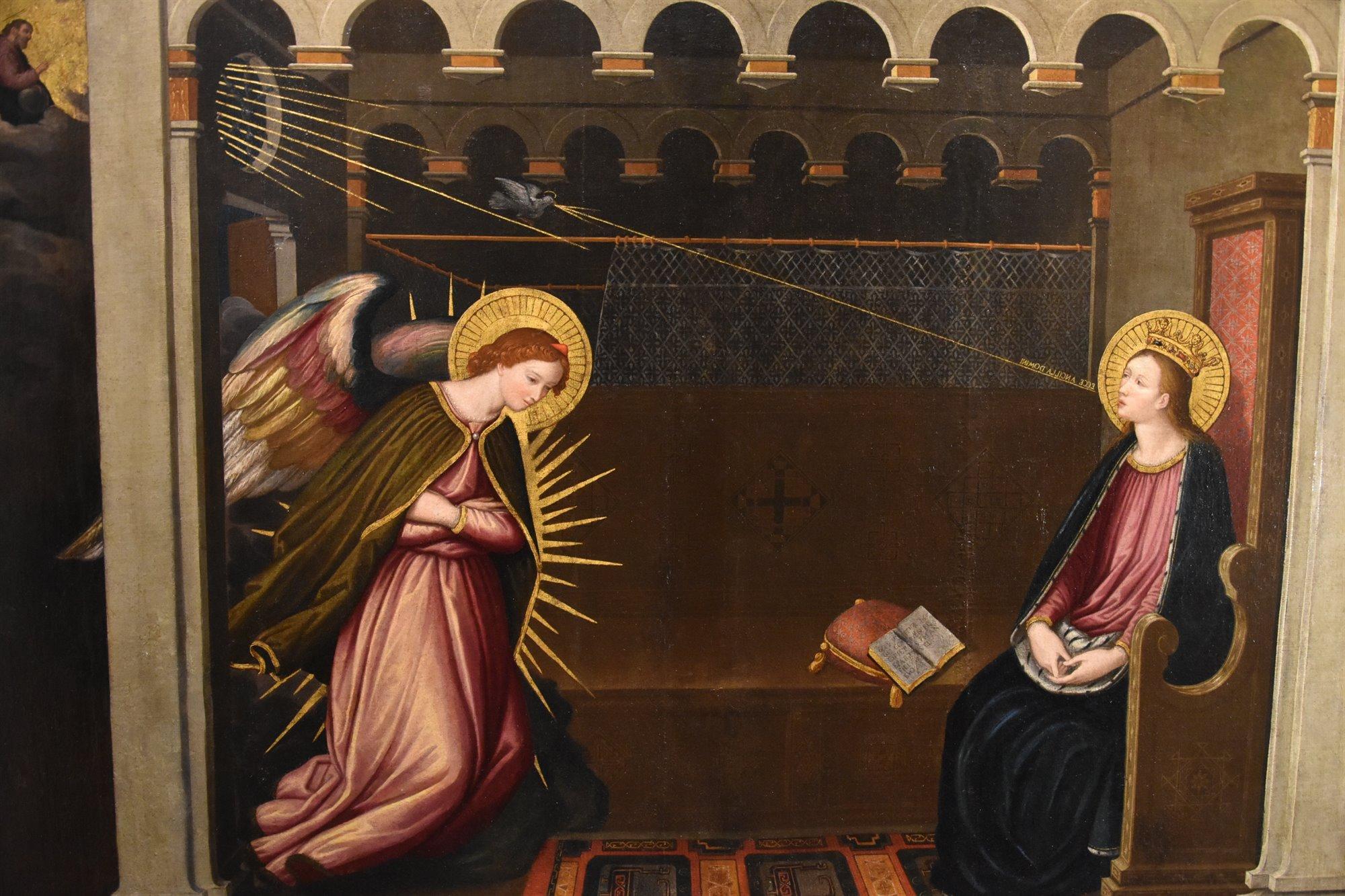 Verkündigung Allori Gemälde 17. Jahrhundert Öl auf Leinwand Alter Meister Religiöses Italien im Angebot 2