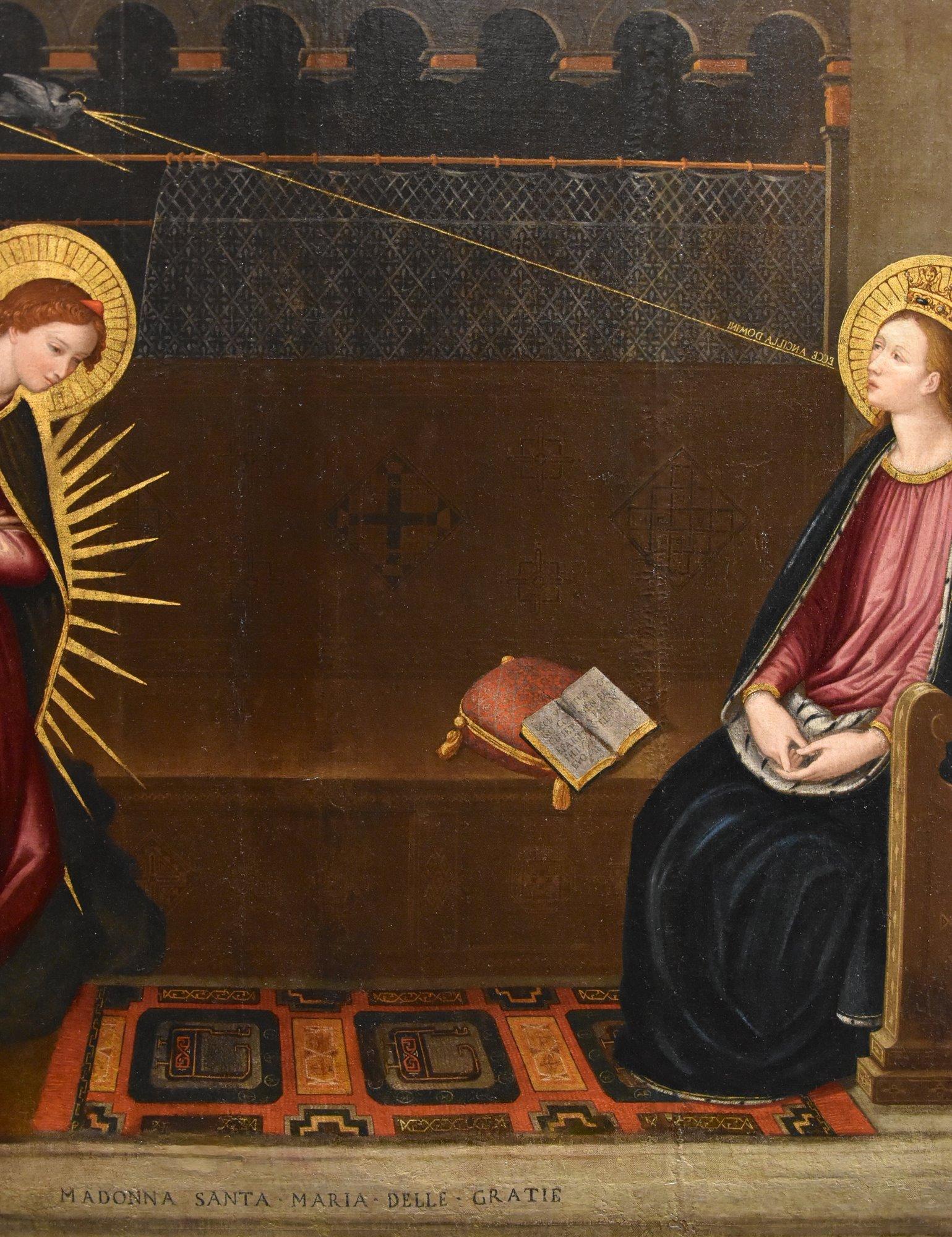 Verkündigung Allori Gemälde 17. Jahrhundert Öl auf Leinwand Alter Meister Religiöses Italien im Angebot 3