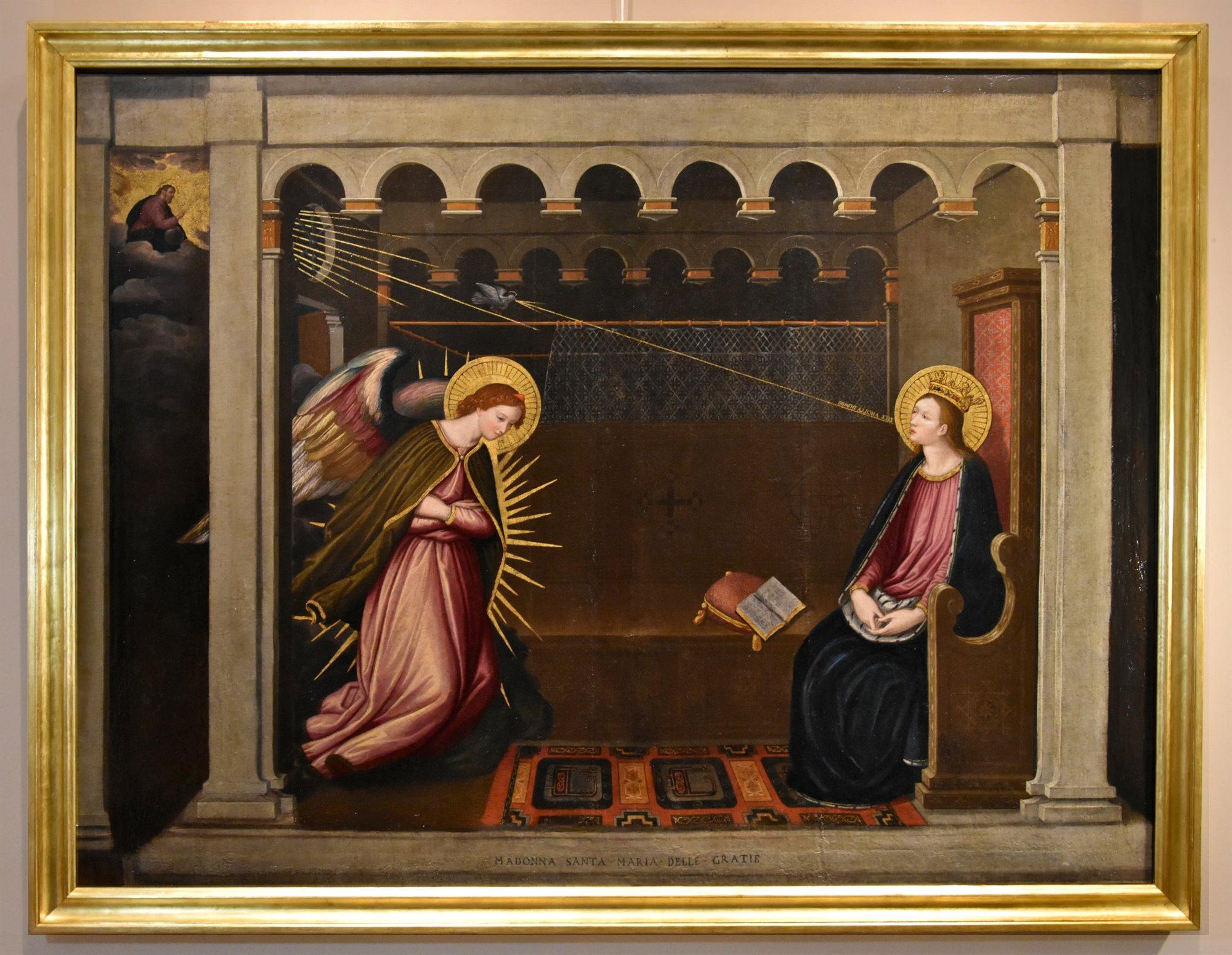 Alessandro Allori (Florence, 1535 – Florence, 1607)  Landscape Painting – Verkündigung Allori Gemälde 17. Jahrhundert Öl auf Leinwand Alter Meister Religiöses Italien