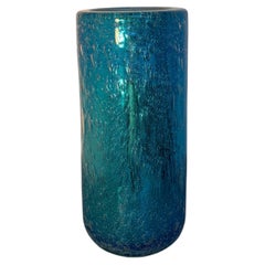 Jarrón de cristal «Murano Blue Pulegoso», atribuido a Alessandro Barbaro