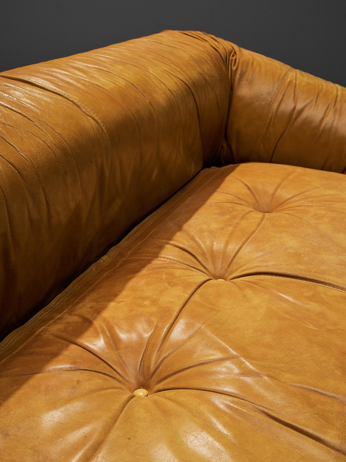 Alessandro Becchi 'Anfibio' Patinated Cognac Sofa 1