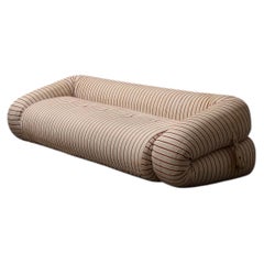 Alessandro Becchi, canapé Anfibio, tissu rayé, Giovannetti, Italie, années 1970