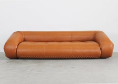 Alessandro Becchi Anfibio Three Seater Sofa in Leather by Giovannetti 1970s