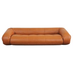 Alessandro Becchi Anfibio Three Seater Sofa in Leather by Giovannetti 1970s