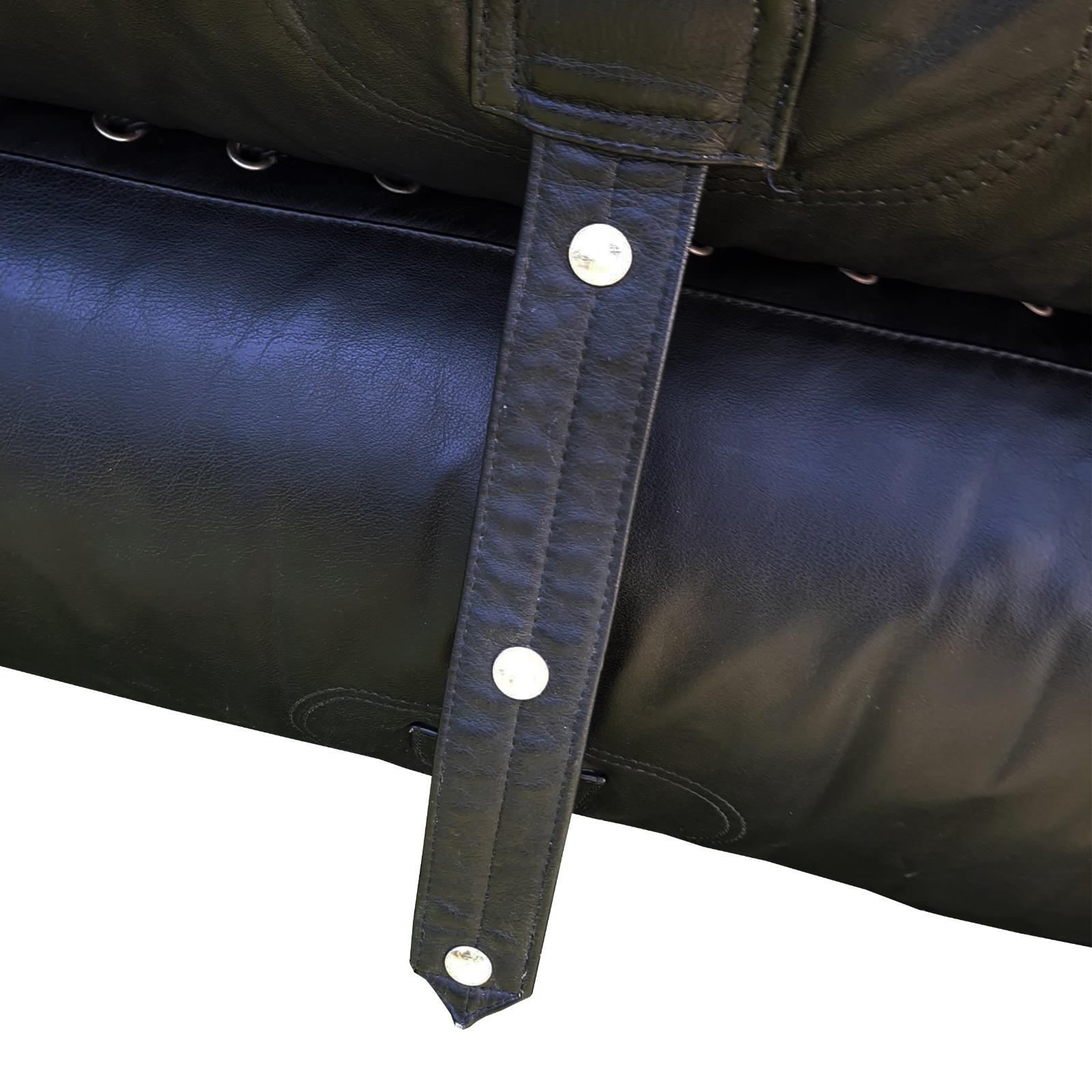 Alessandro Becchi Black Leather Anfibio Three Seater Sofa for Giovannetti, 1972 In Good Condition For Sale In Vicenza, IT