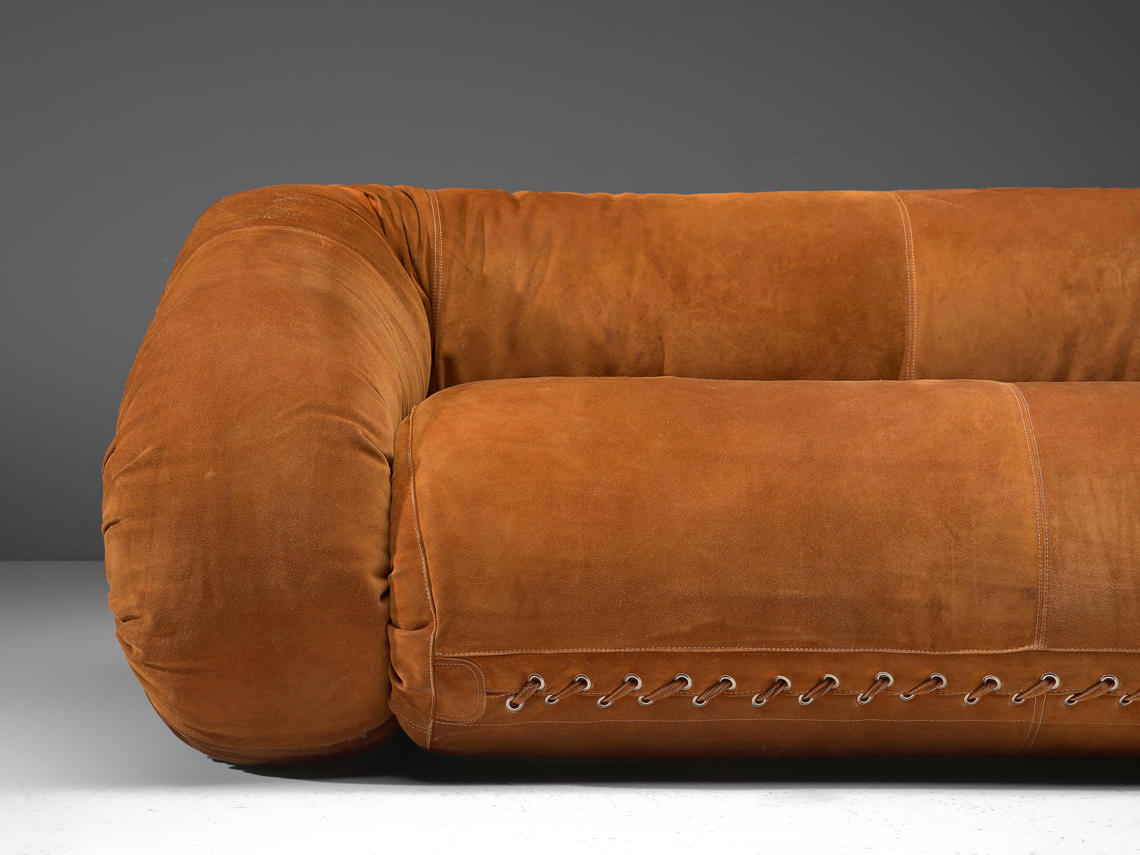 Alessandro Becchi for Giovanetti ‘Anfibio’ Sofa in Cognac Leather 2