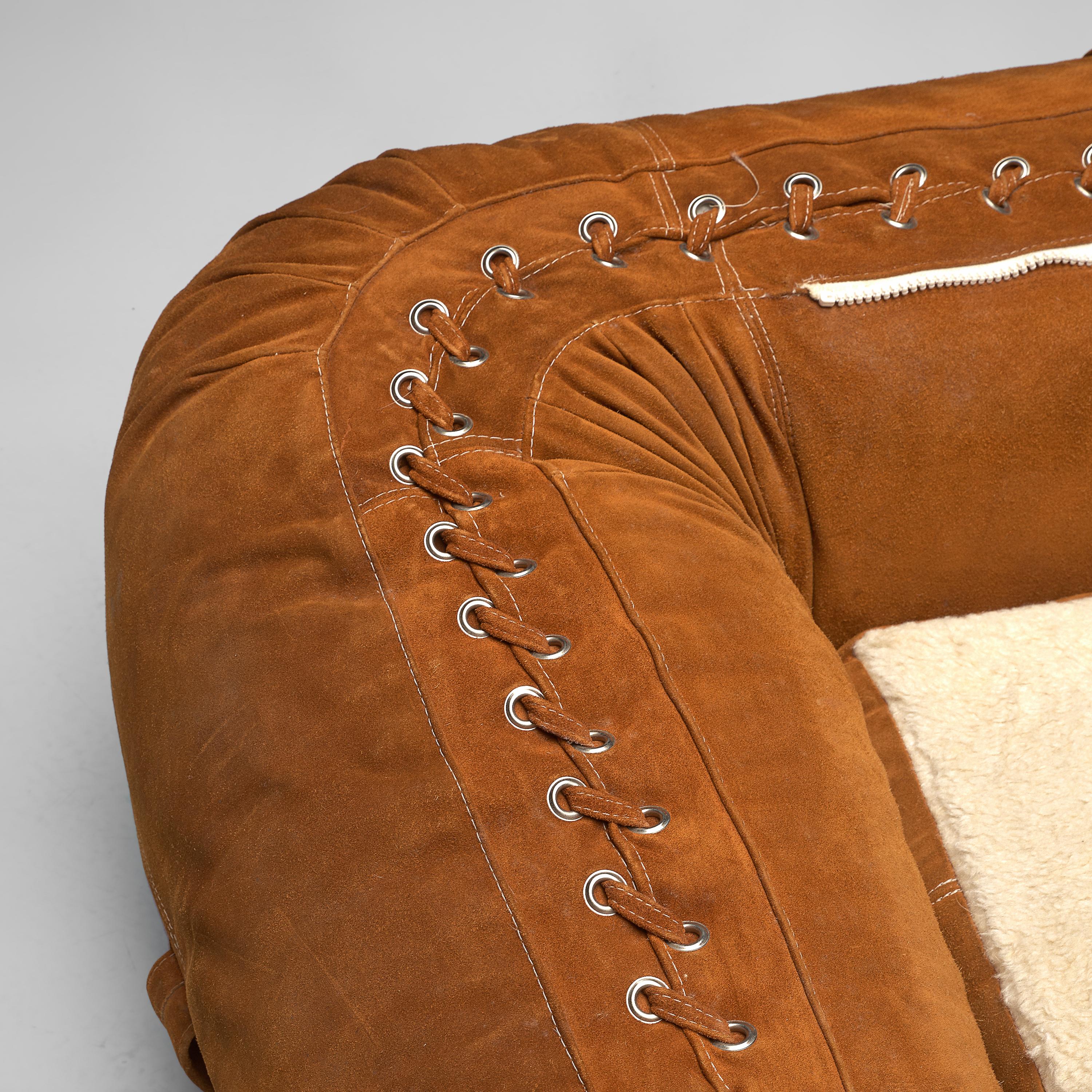 Alessandro Becchi for Giovanetti ‘Anfibio’ Sofa in Cognac Leather 3