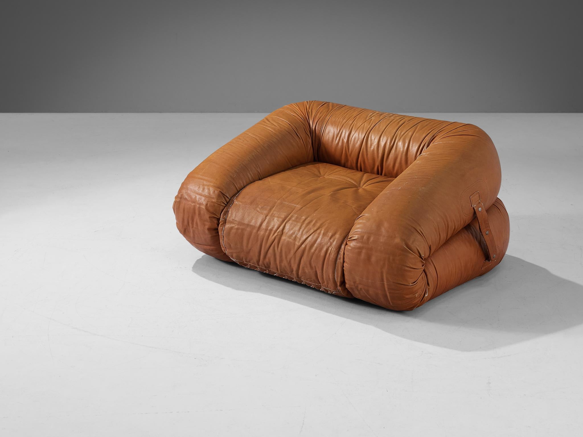 Alessandro Becchi for Giovannetti Collezioni 'Anfibio' Lounge Chairs in Leather 1