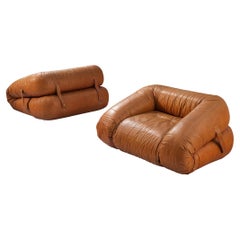 Alessandro Becchi for Giovannetti Collezioni 'Anfibio' Lounge Chairs in Leather