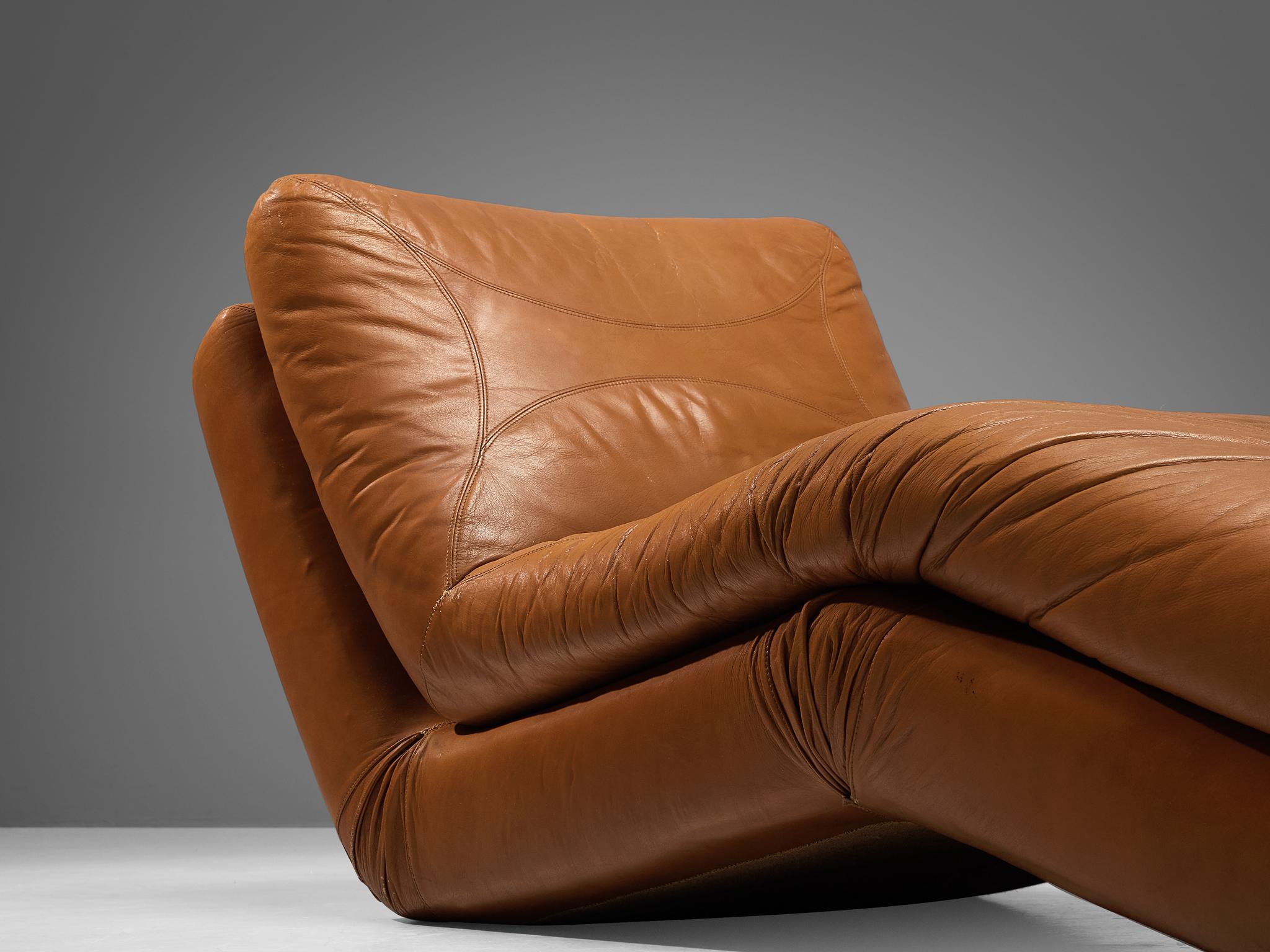 Alessandro Becchi for Giovannetti 'Papessa' Chaise Longue in Leather In Good Condition In Waalwijk, NL