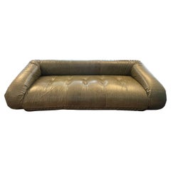 Used Alessandro Becchi Green Leather Anfibio Three Seater Sofa for Giovannetti, 1972