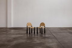 Chaises Alessandro Becchi "Toscanolla" pour Giovannetti, noir, 1970, ensemble de 2