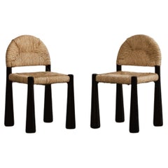 Alessandro Becchi “Toscanolla” Chairs for Giovannetti, Black, 1970, Set of 2