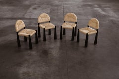 Alessandro Becchi “Toscanolla” Chairs for Giovannetti, Black, 1970, Set of 4