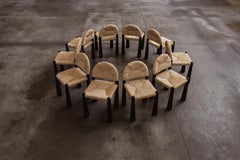 Alessandro Becchi "Toscanolla" Stühle für Giovannetti, Schwarz, 1970, Satz von 10