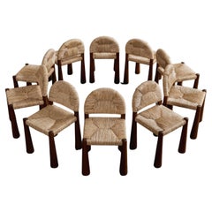 Alessandro Becchi “Toscanolla” Chairs for Giovannetti, Brown, 1970, Set of 10