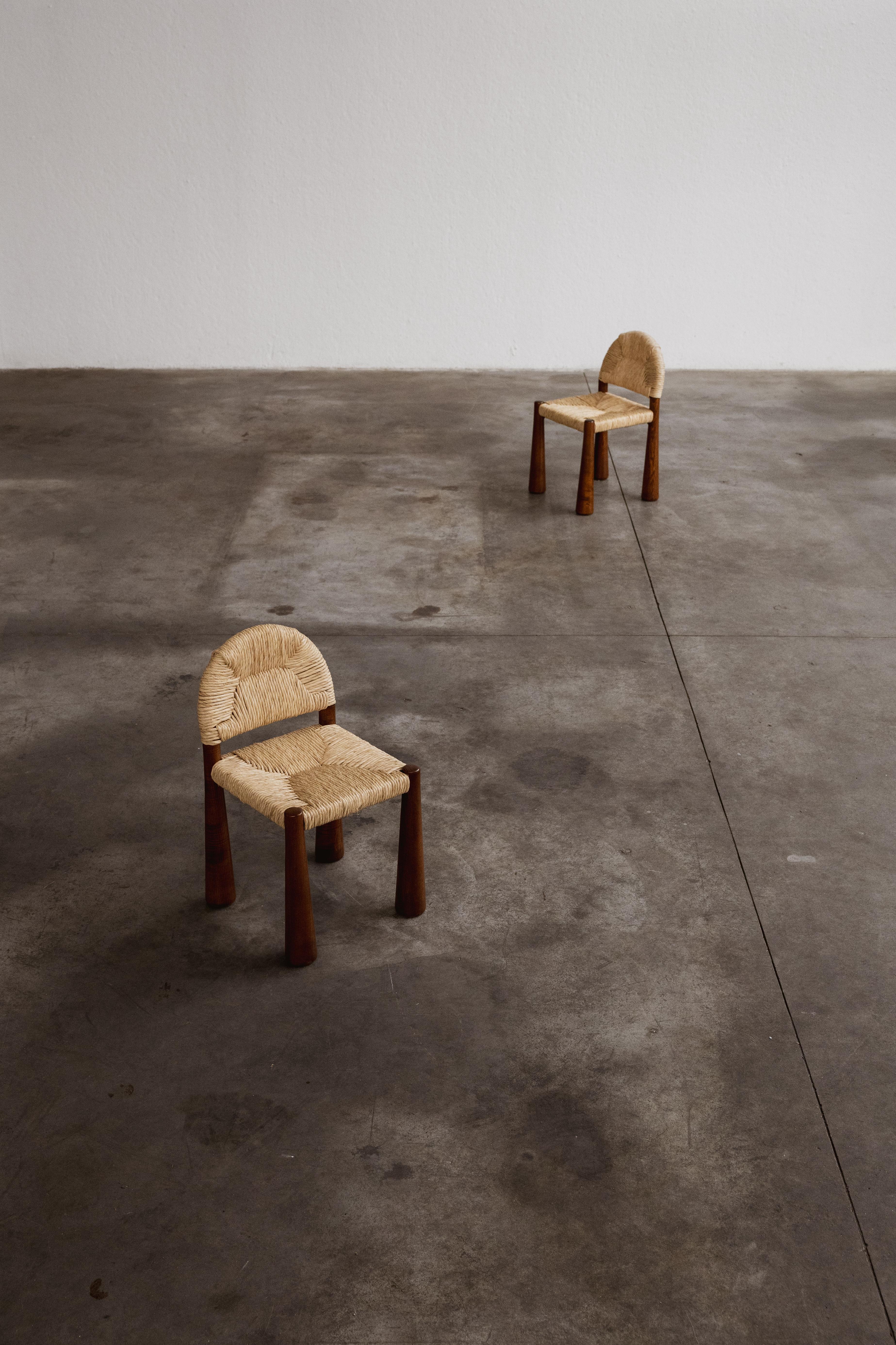Alessandro Becchi “Toscanolla” Chairs for Giovannetti, Brown, 1970, Set of 2 For Sale 3