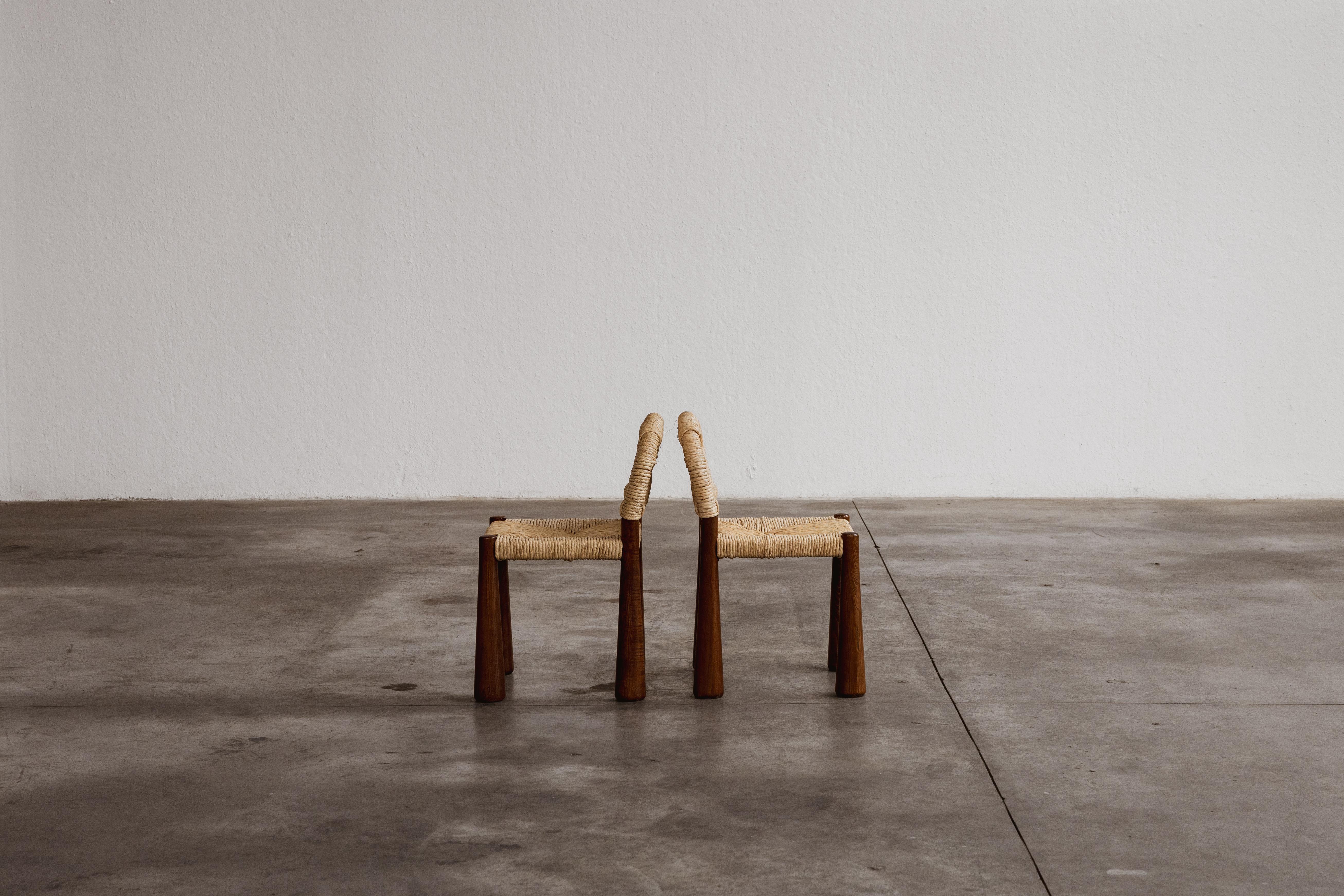 Alessandro Becchi “Toscanolla” Chairs for Giovannetti, Brown, 1970, Set of 2 For Sale 4