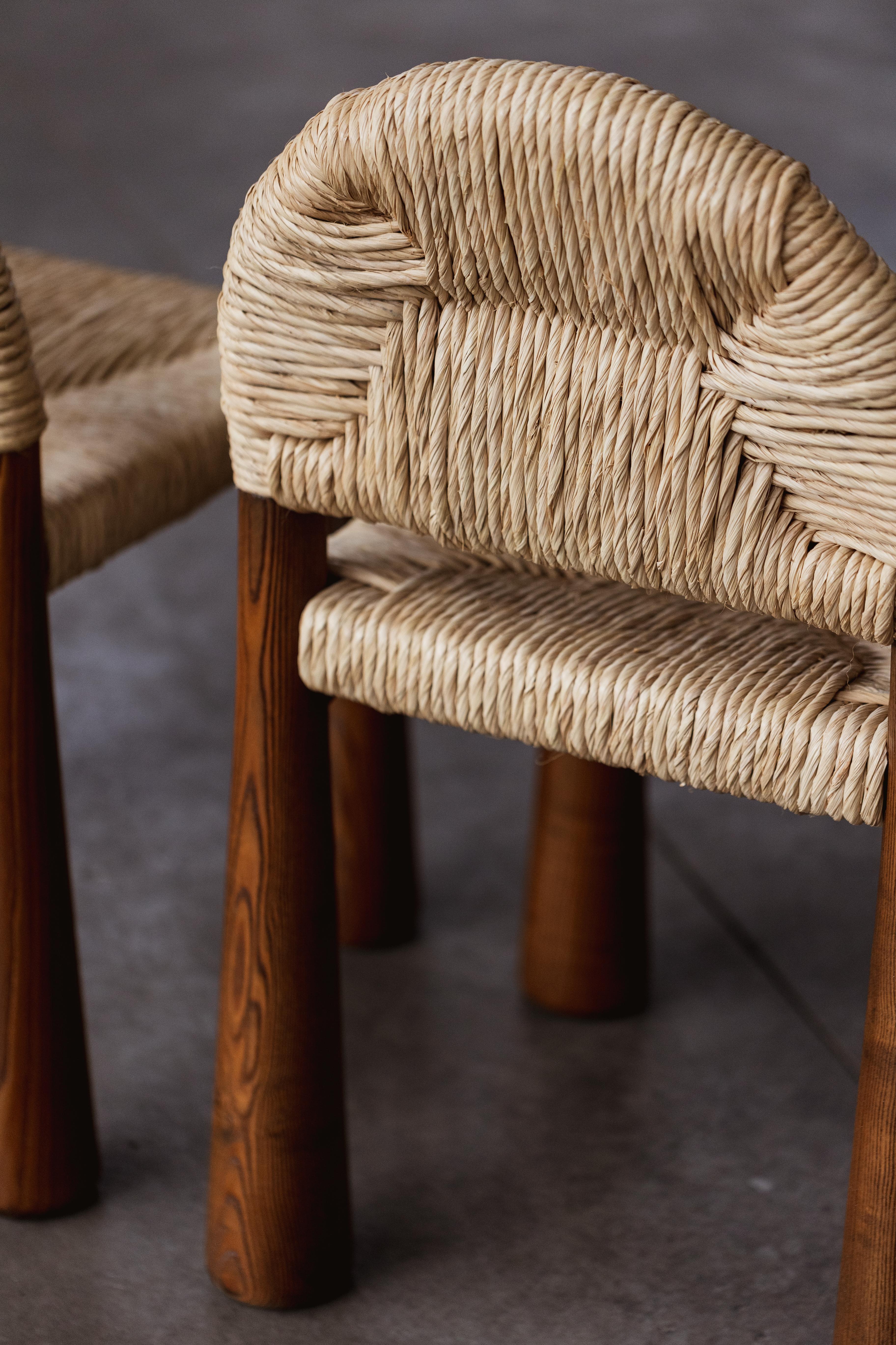 Alessandro Becchi “Toscanolla” Chairs for Giovannetti, Brown, 1970, Set of 2 For Sale 5