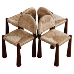 Alessandro Becchi “Toscanolla” Chairs for Giovannetti, Brown, 1970, Set of 4