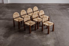 Alessandro Becchi “Toscanolla” Chairs for Giovannetti, Brown, 1970, Set of 8