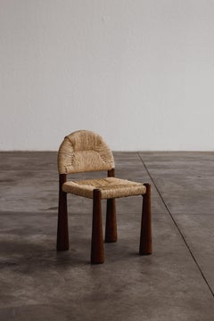 Alessandro Becchi “Toscanolla” Dining Chair for Giovannetti, Brown Ashwood, 1970