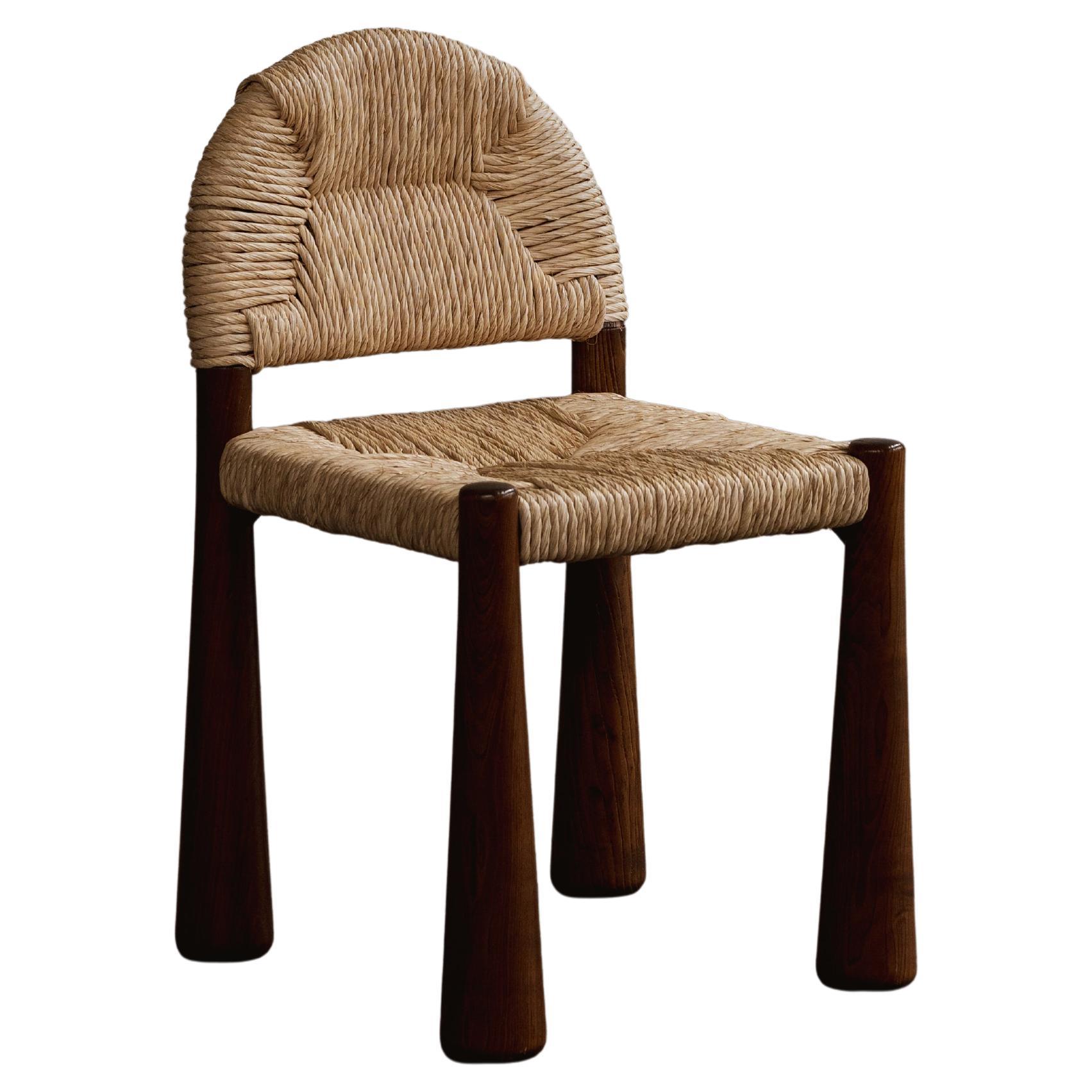 Alessandro Becchi “Toscanolla” Dining Chair for Giovannetti, Brown Ashwood, 1970