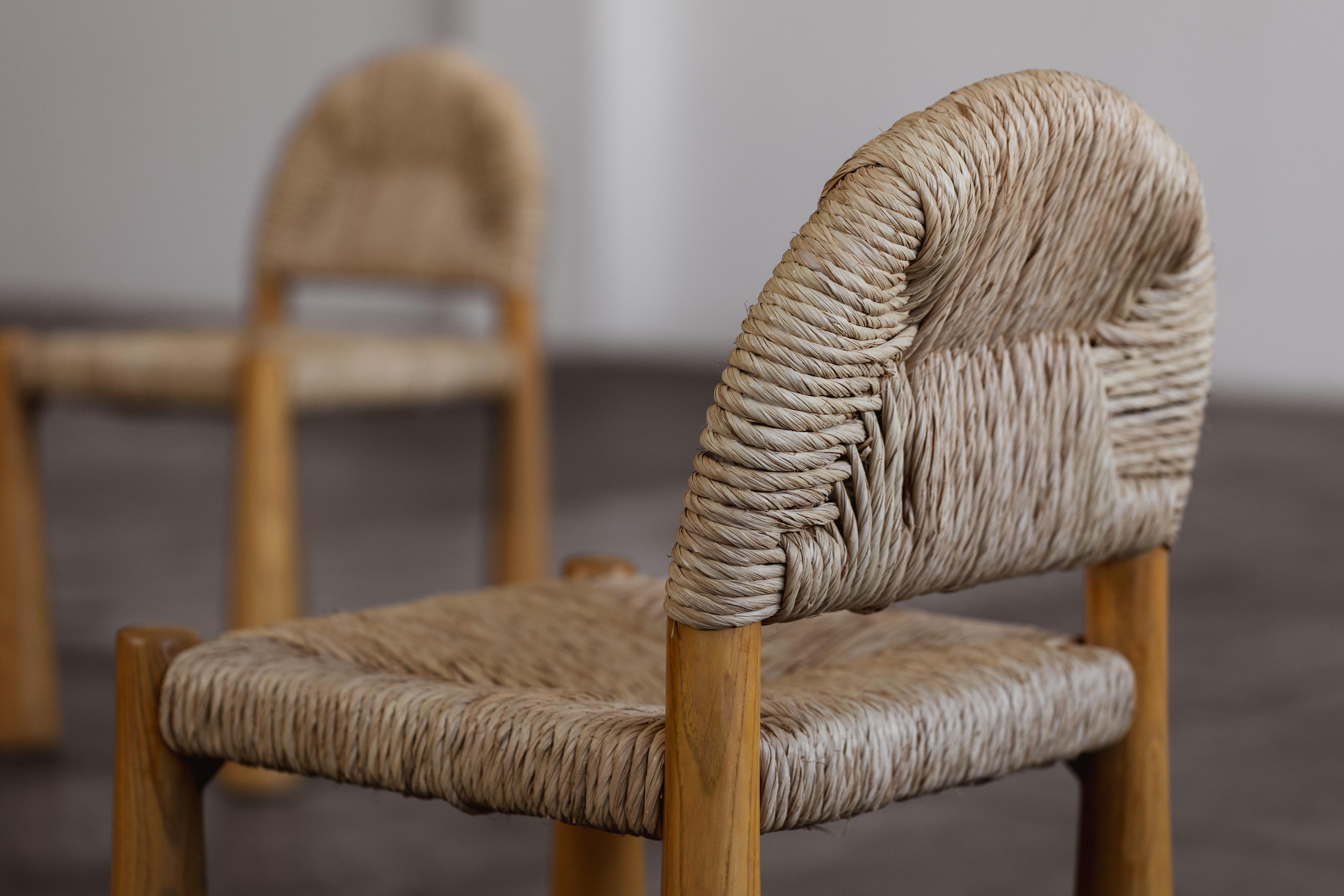 Alessandro Becchi “Toscanolla” Dining Chairs for Giovannetti, 1970, Set of 10 For Sale 3