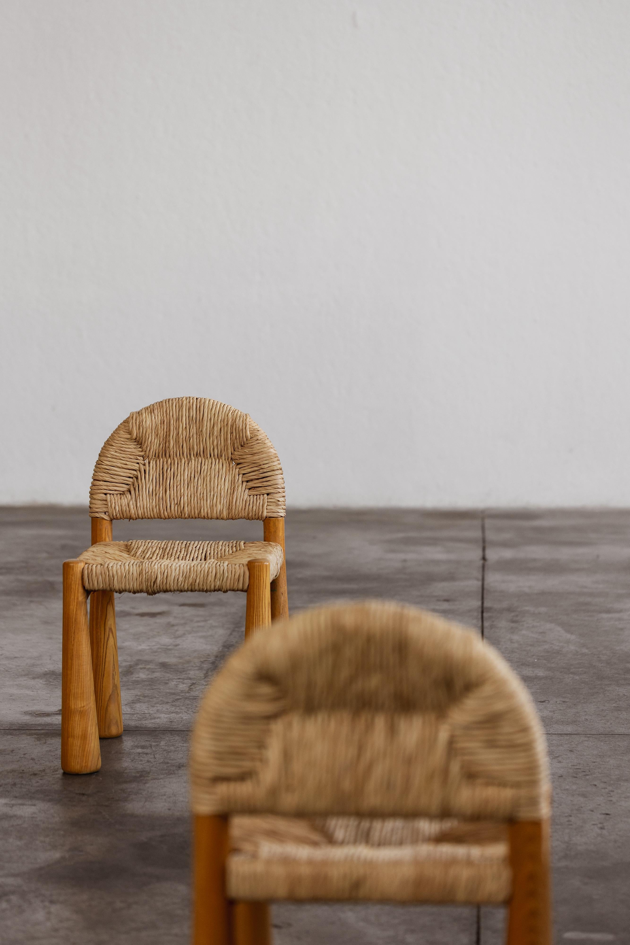 Alessandro Becchi “Toscanolla” Dining Chairs for Giovannetti, 1970, Set of 10 For Sale 4