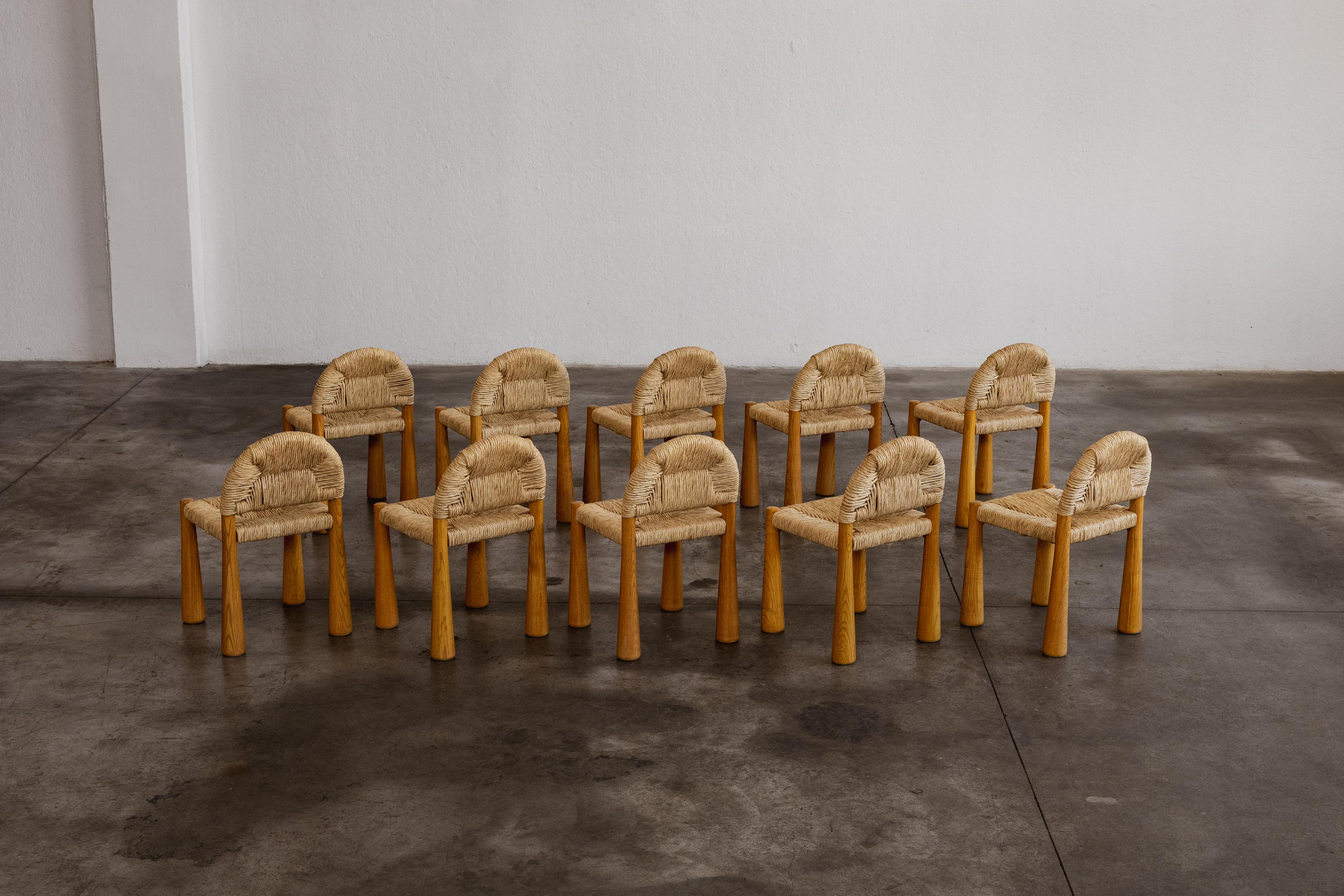 Alessandro Becchi “Toscanolla” Dining Chairs for Giovannetti, 1970, Set of 10 For Sale 2