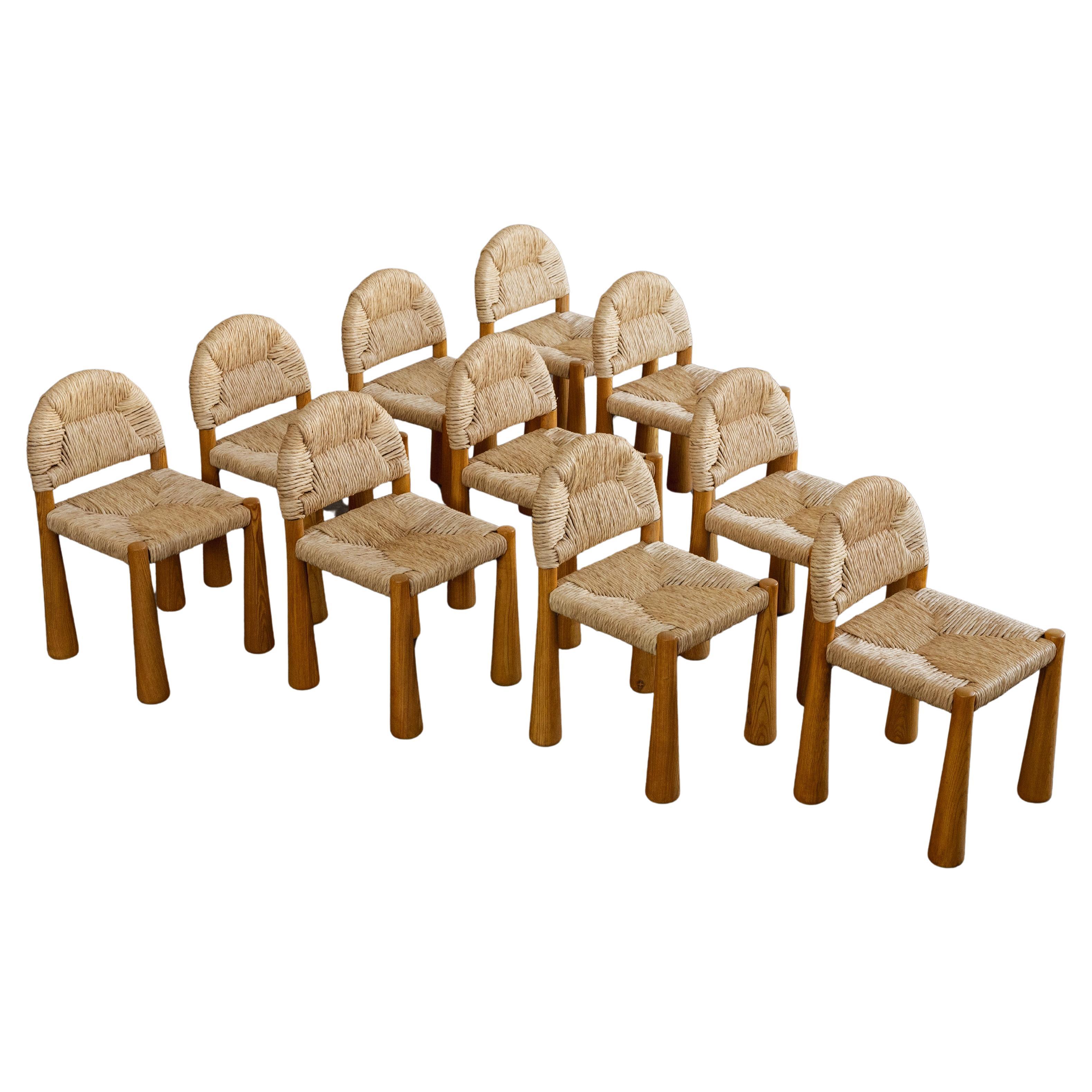 Alessandro Becchi “Toscanolla” Dining Chairs for Giovannetti, 1970, Set of 10